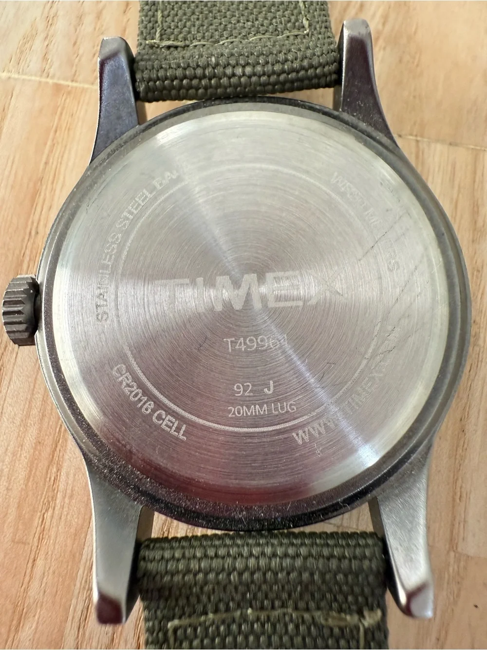 Timex Expedition mens black dial green canvas strap watch NEW BATTERY